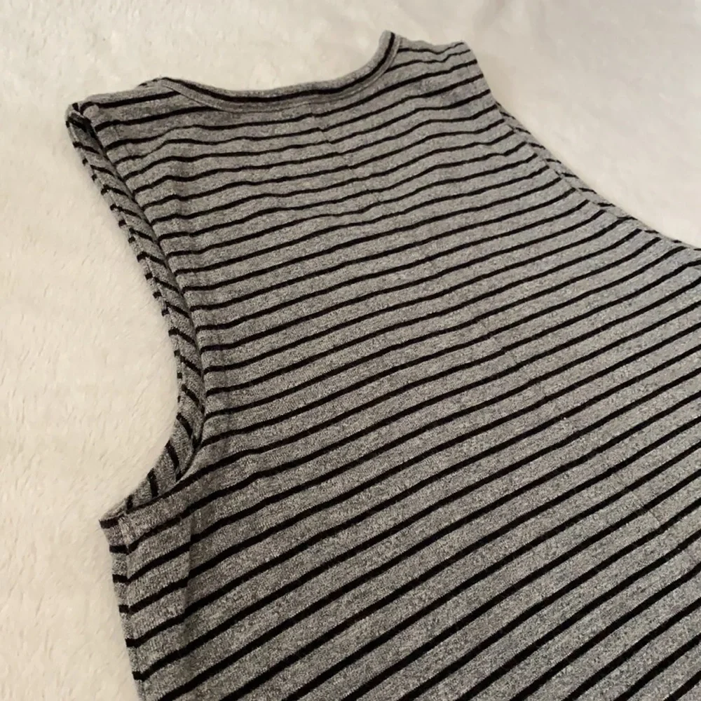 Madewell | Highpoint Tank Dress Sleeveless Above Knee G2326 Gray/Black Stripe S - Picture 13 of 16